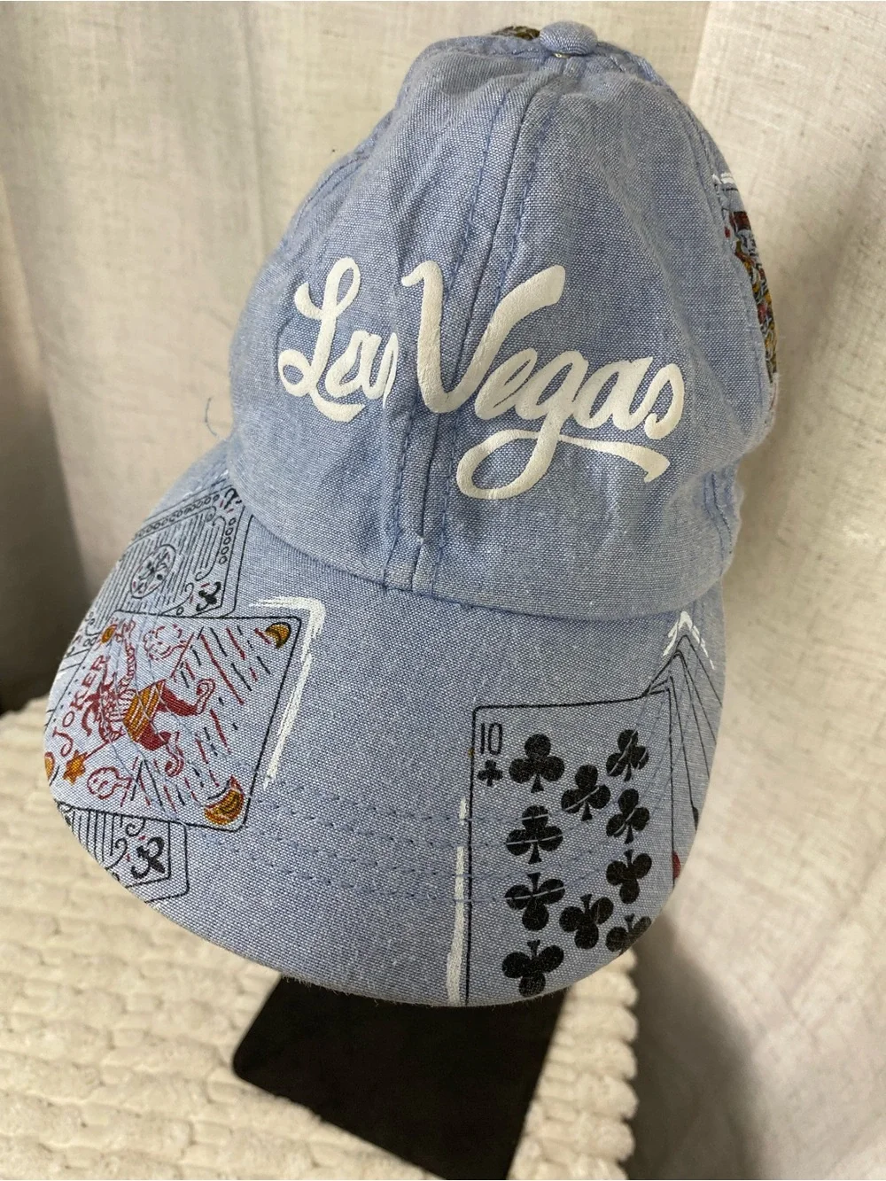 Vintage 90s Las Vegas Hat Triangle Headwear All Over Print Playing Cards Cap Mad